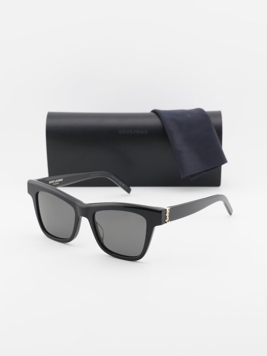 Saint Laurent SLM106 005 Square Sunglasses - Black / Grey main image 8